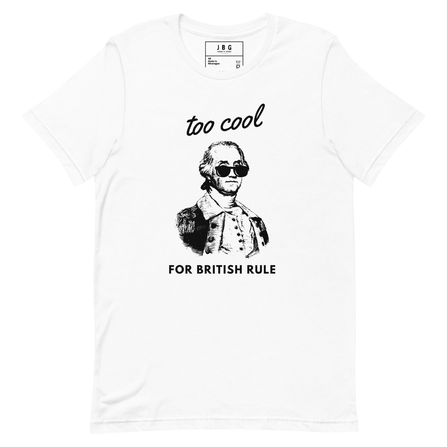 Too Cool For British Rule women's t-shirt