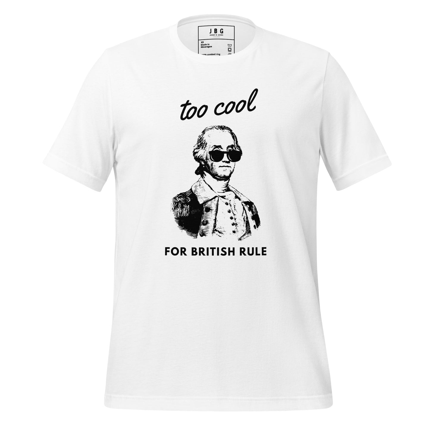 Too Cool For British Rule women's t-shirt