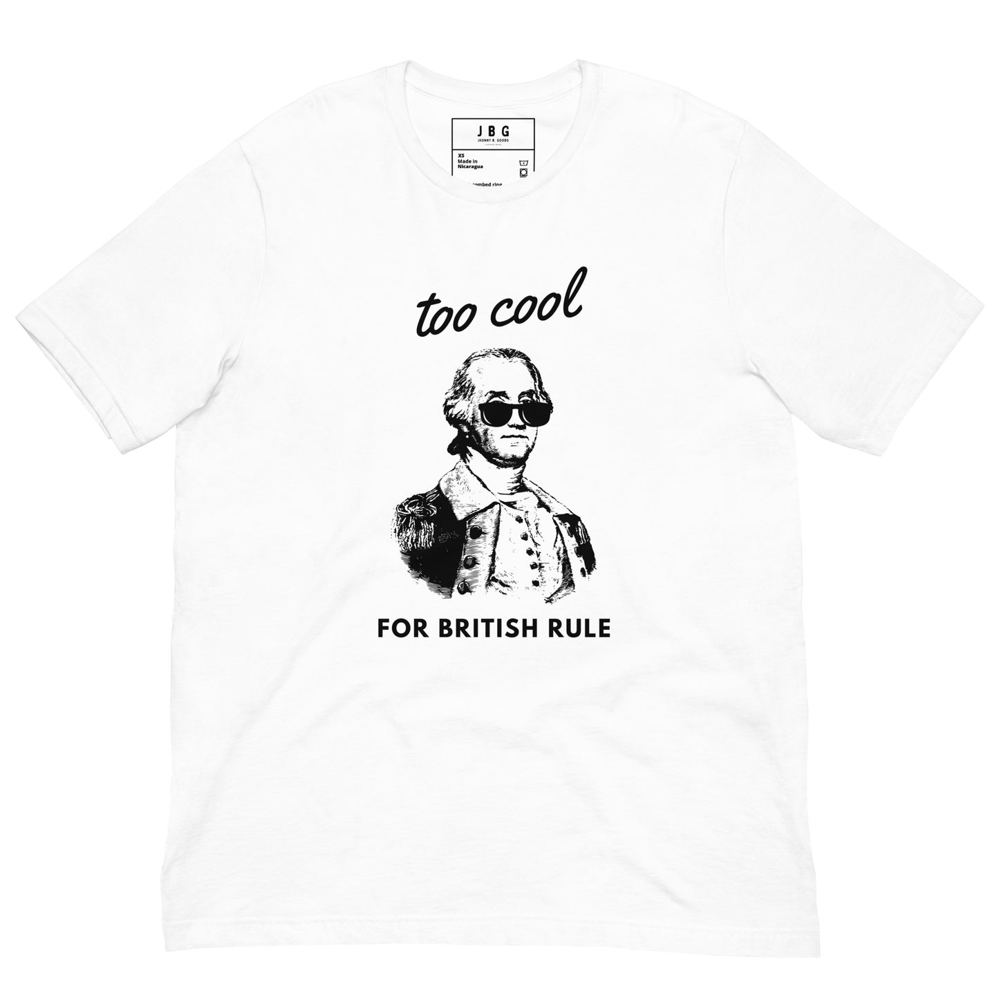 Too Cool For British Rule women's t-shirt