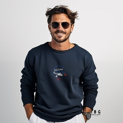 Val D'isere Glacier Skiing Embroidered men Premium Sweatshirt