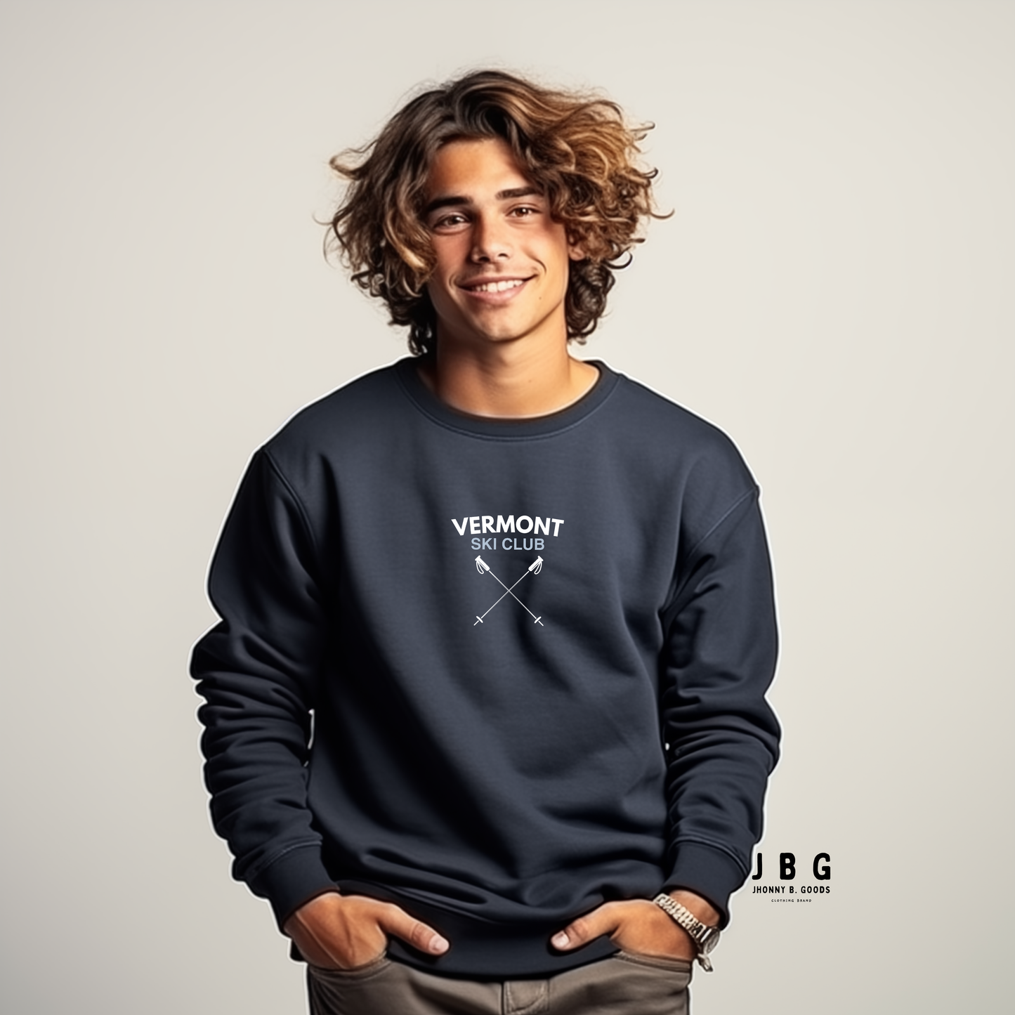 Vermont Ski Club Embroidered men Premium Sweatshirt