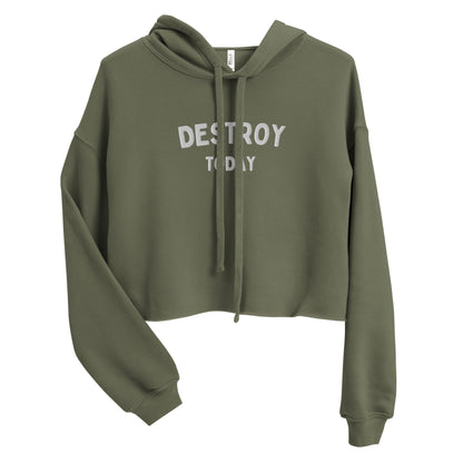 Destroy Today womens Crop Hoodie