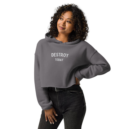 Destroy Today womens Crop Hoodie