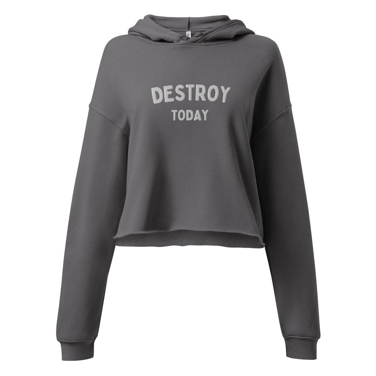 Destroy Today womens Crop Hoodie