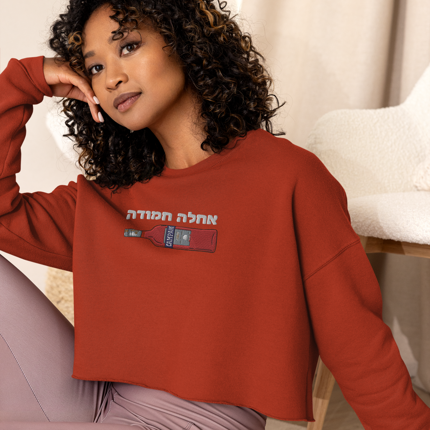 Sweet Campari Crop Sweatshirt